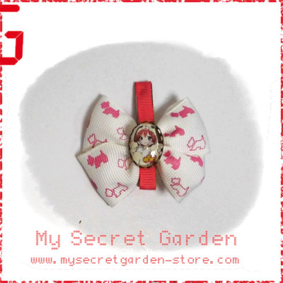 YuruYuri ( Yuru Yuri ) ゆるゆり Akari Akaza Anime Cabochon Mini Hair Bows Hair Clip 